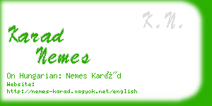 karad nemes business card